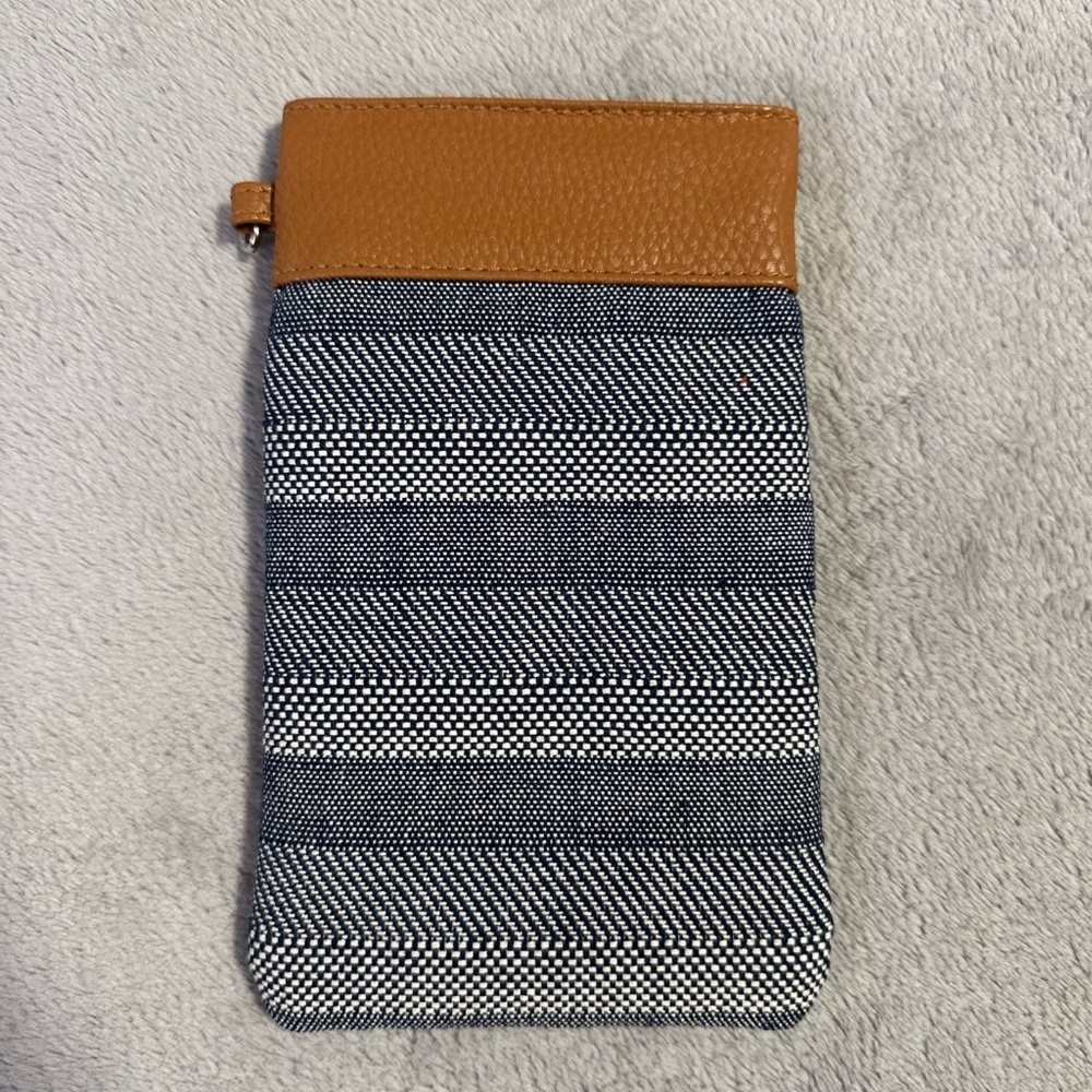 Thirty-One Pinch Top Eyeglass Case Faux Leather Twill Sunglass Zip Pocket Soft